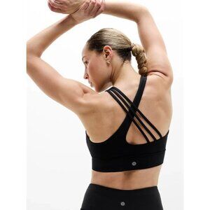 Athleta M Train Free Longline Sports Bra Black Medium D-DD